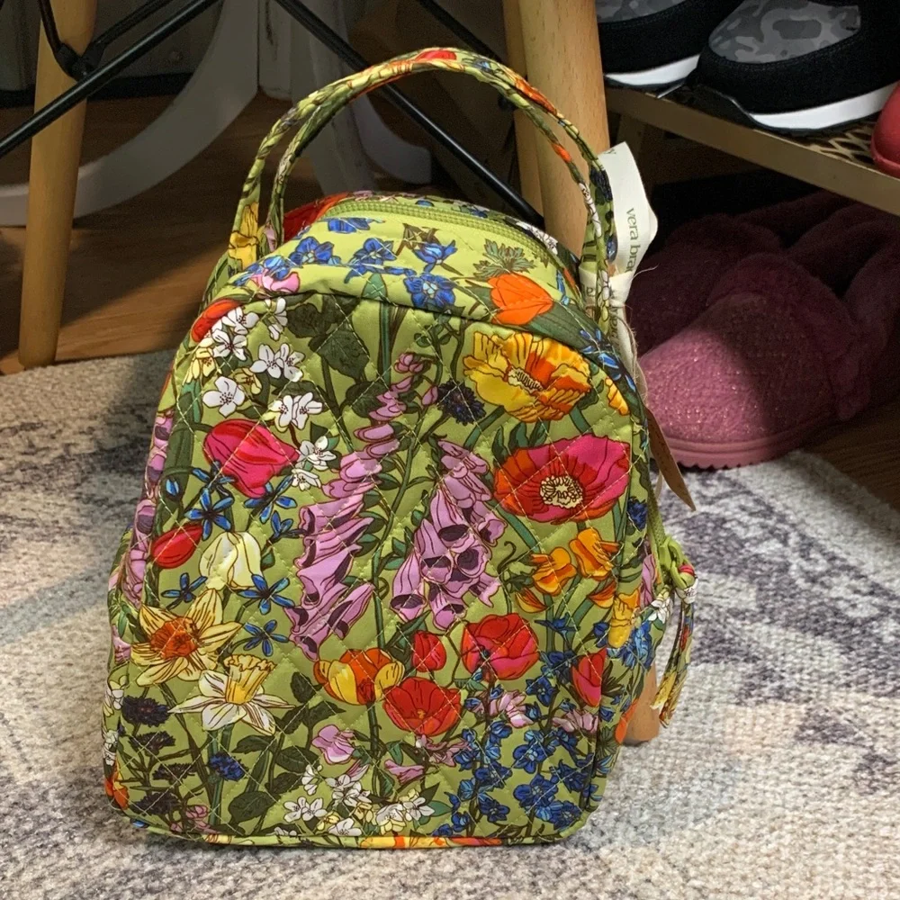 Vera Bradley Olive Green Floral Quilted Lunchbox Lunchbag